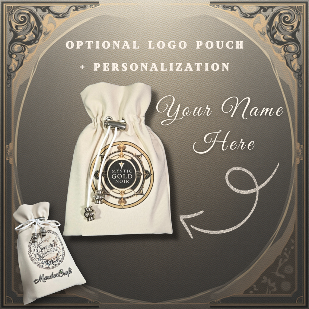 Mystic Gold Noir Lenormand box set 42 cards personalized pouch gift set