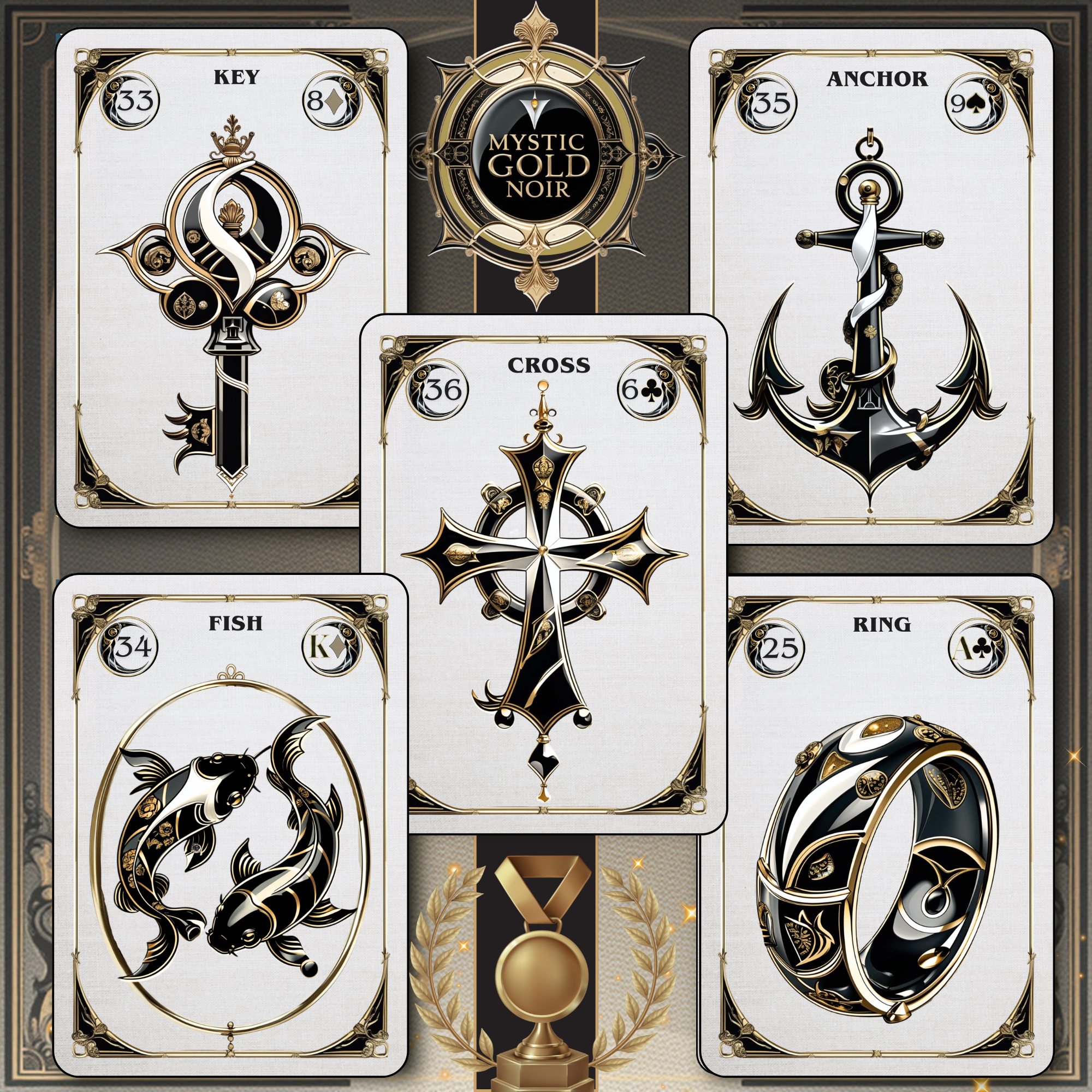 Lenormand fortune telling cards 42 card deck anti-static laminate professional reading