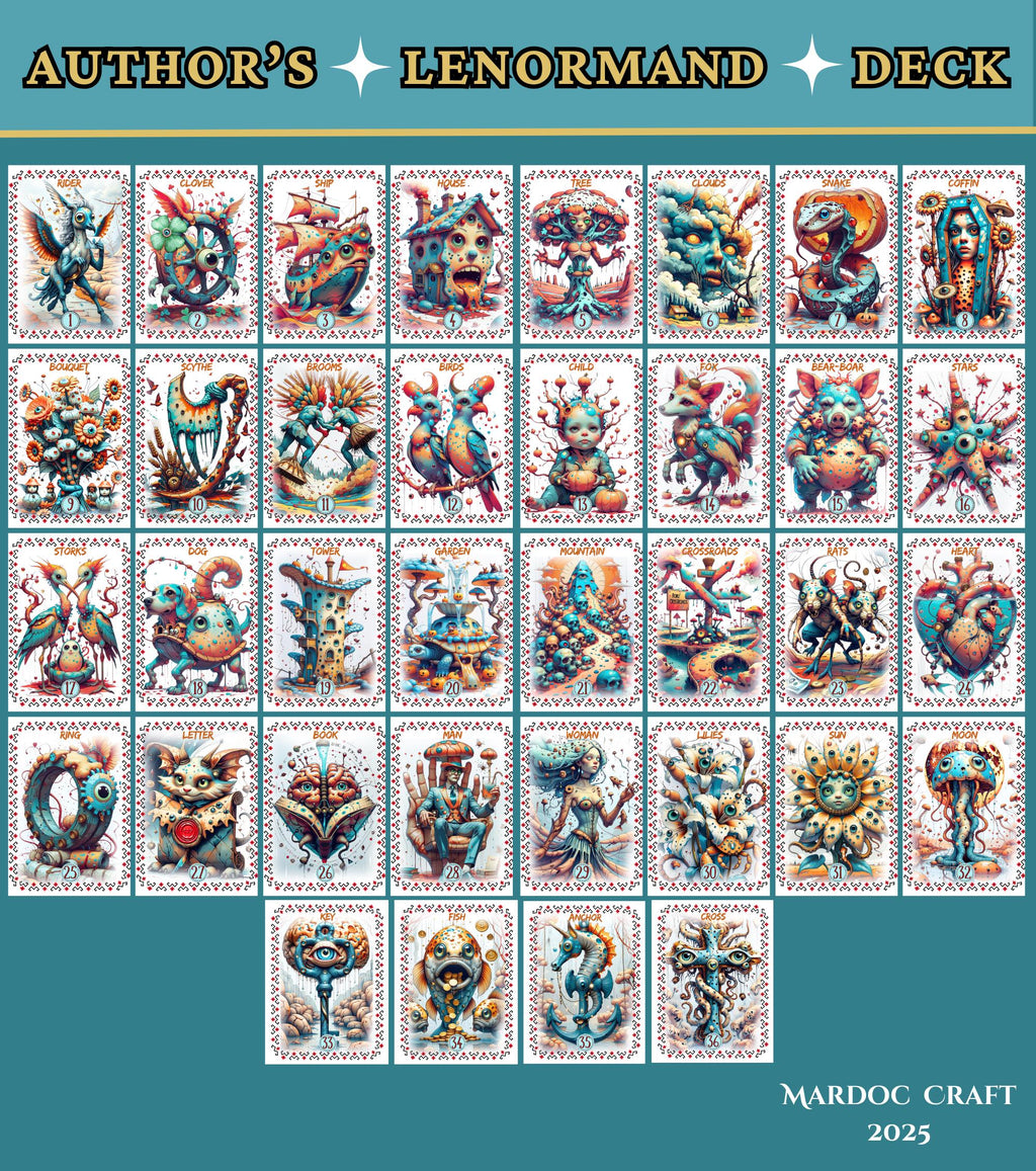 Magical Brainrot Lenormand – 36 Cards | Quirky Art Oracle | Handmade