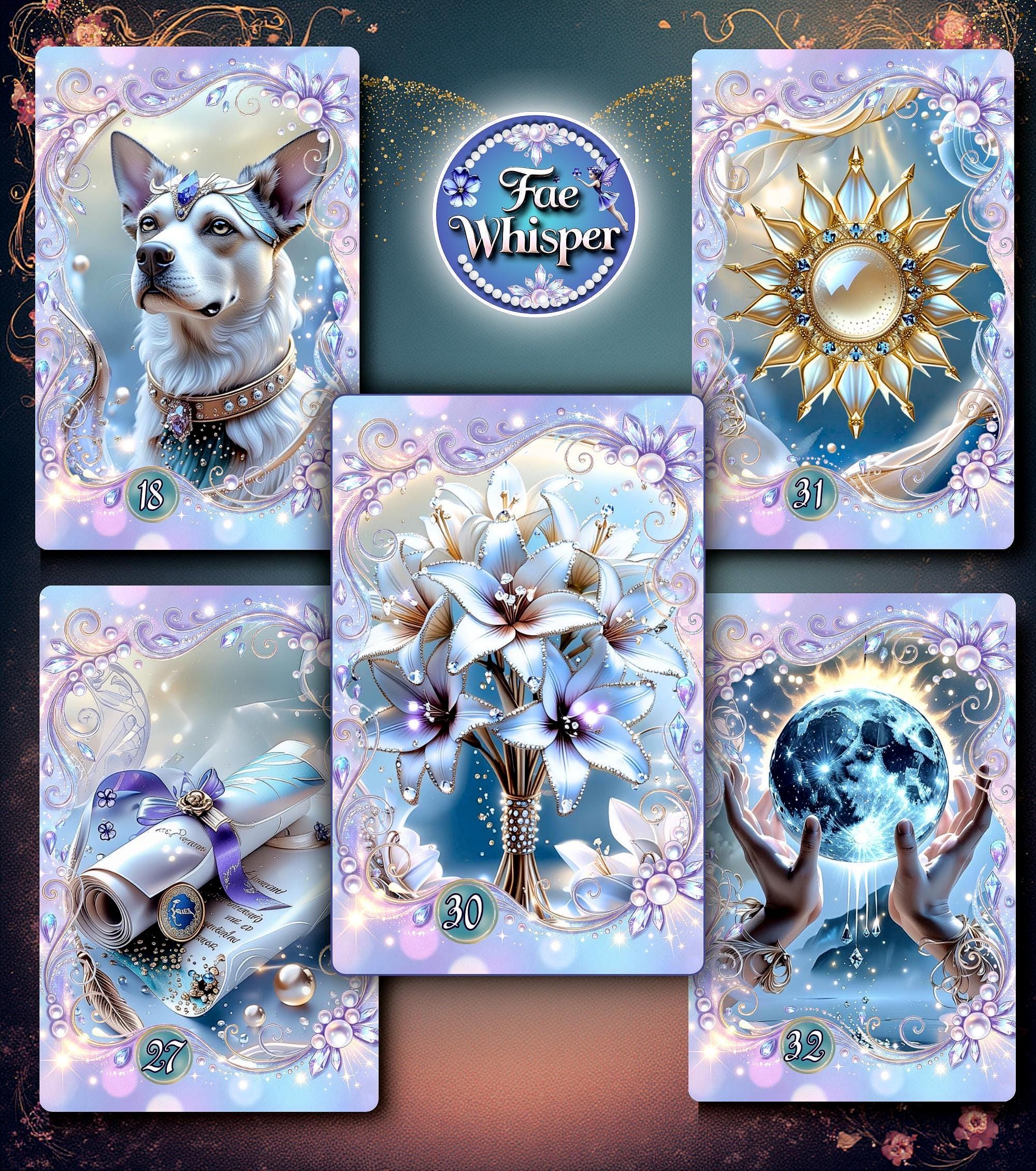 Fae Whisper Lenormand – 45 Cards | Fairy Oracle | Personalized Pouch