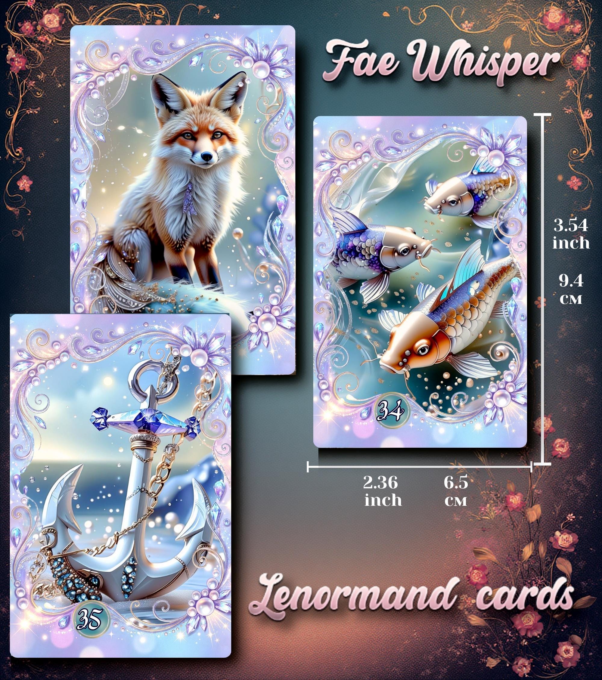 Fae Whisper Lenormand – 45 Cards | Fairy Oracle | Personalized Pouch