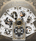 Mystic Gold Noir Lenormand deck 42 cards handmade oracle divination set personalized pouch