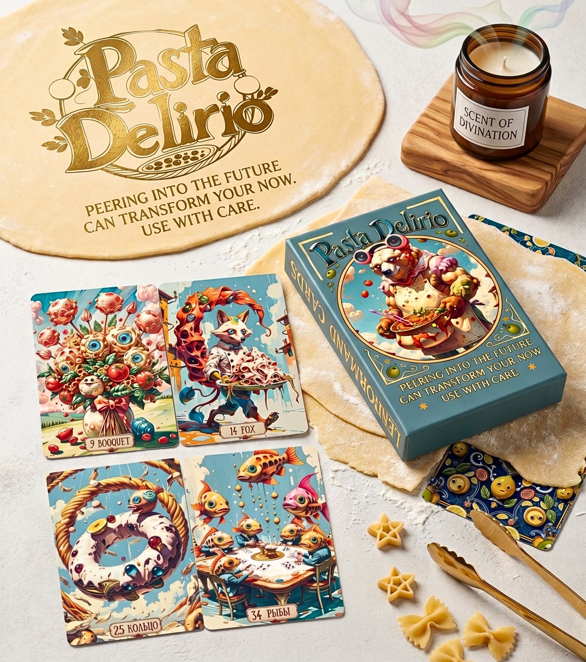 Pasta Delirio Lenormand Deck 36 Cards — Surreal Italian Oracle