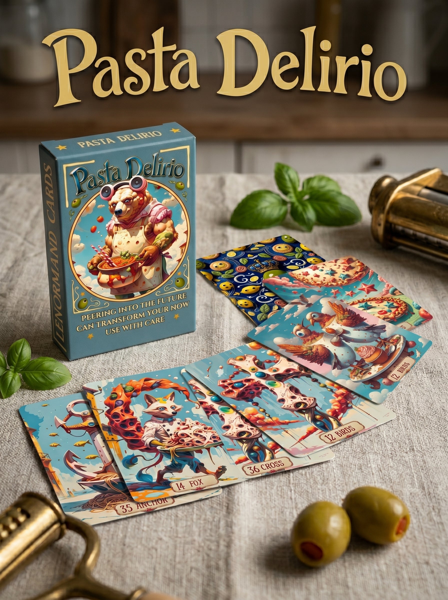 Pasta Delirio Lenormand Deck 36 Cards — Surreal Italian Oracle