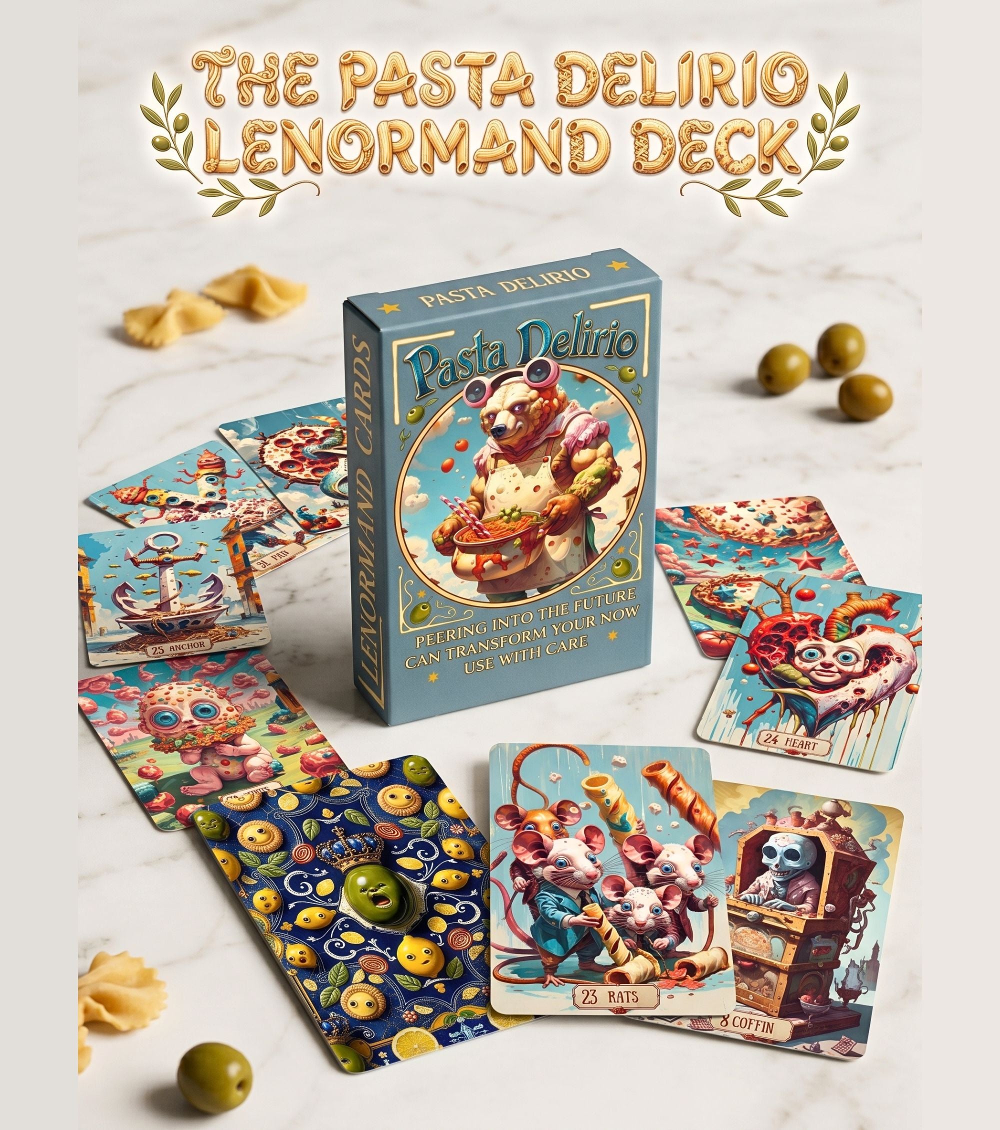 Pasta Delirio Lenormand Deck 36 Cards — Surreal Italian Oracle