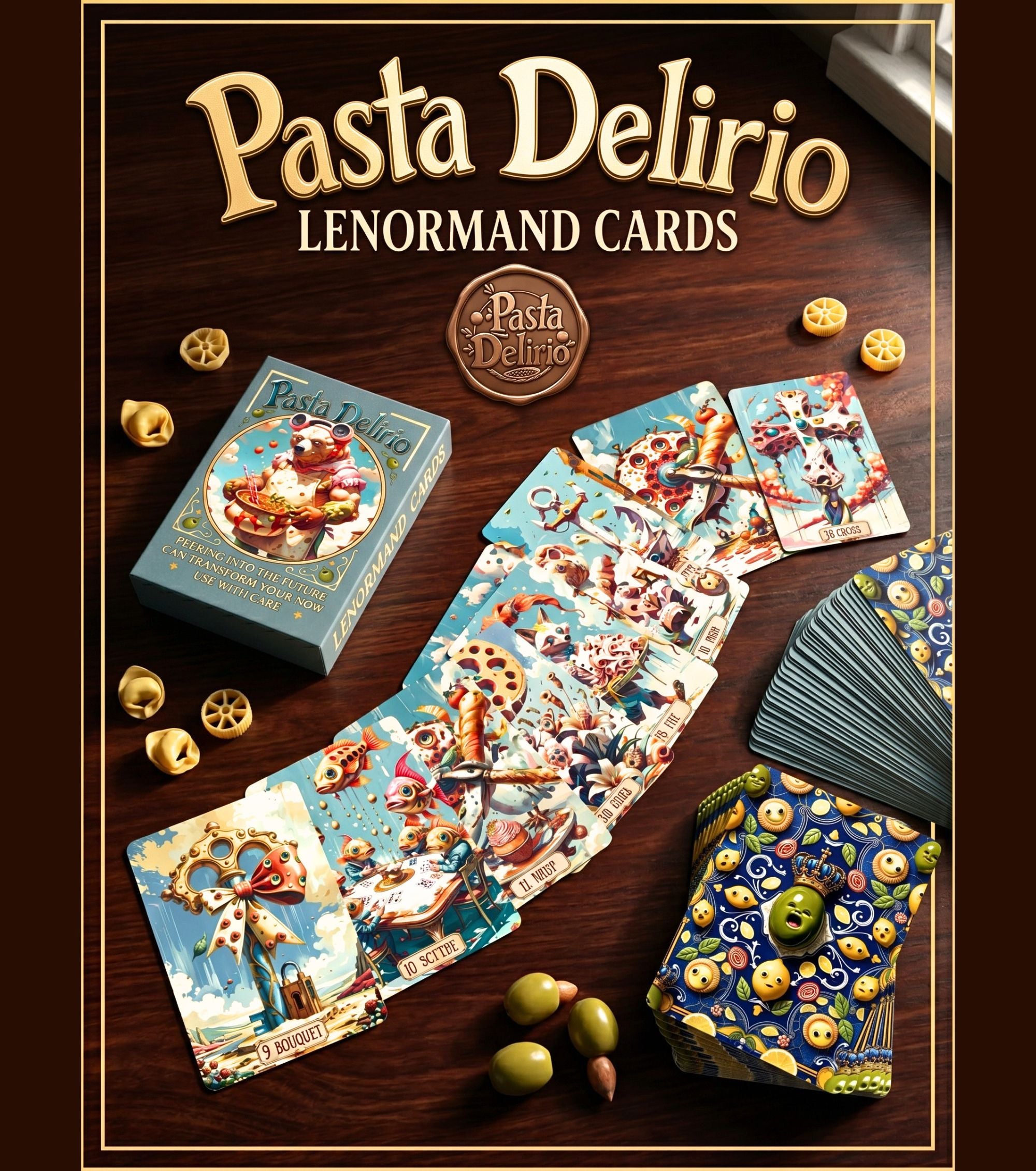 Pasta Delirio Lenormand Deck 36 Cards — Surreal Italian Oracle