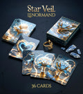 Star Veil Lenormand 36 cards — Lilies, Heart, Snake oracle deck with artisan box, gold snake ring and kyanite crystals, handmade dark oracle MardocCraft